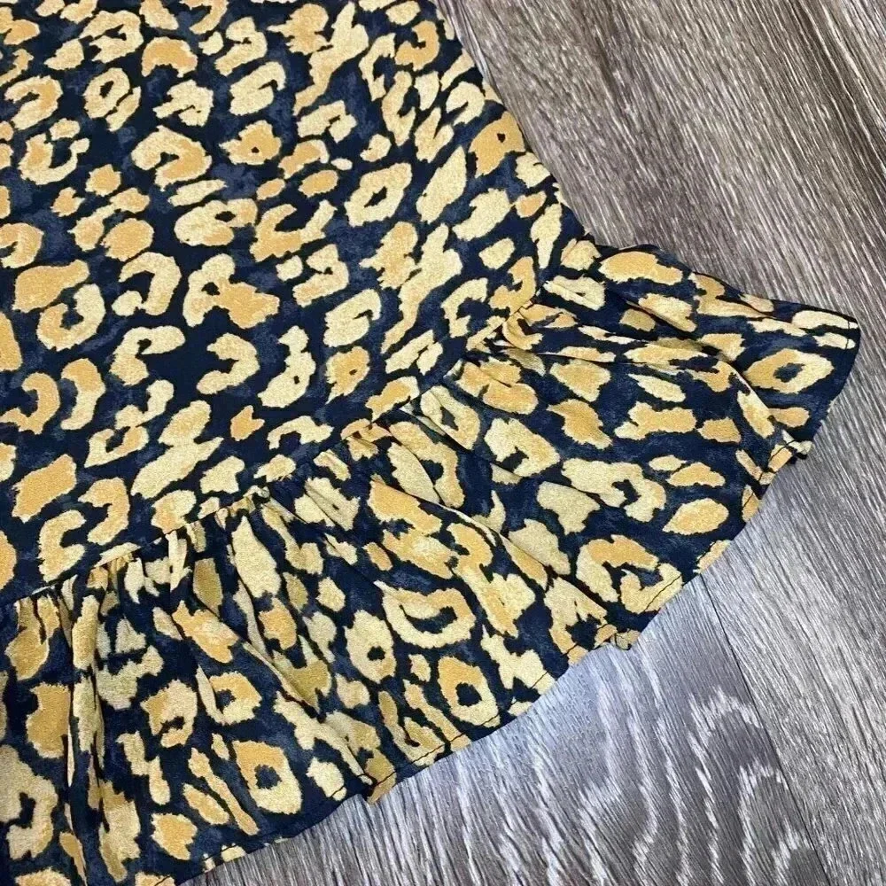 Womens Who What Wear Gold/Brown Patterned Dress - M